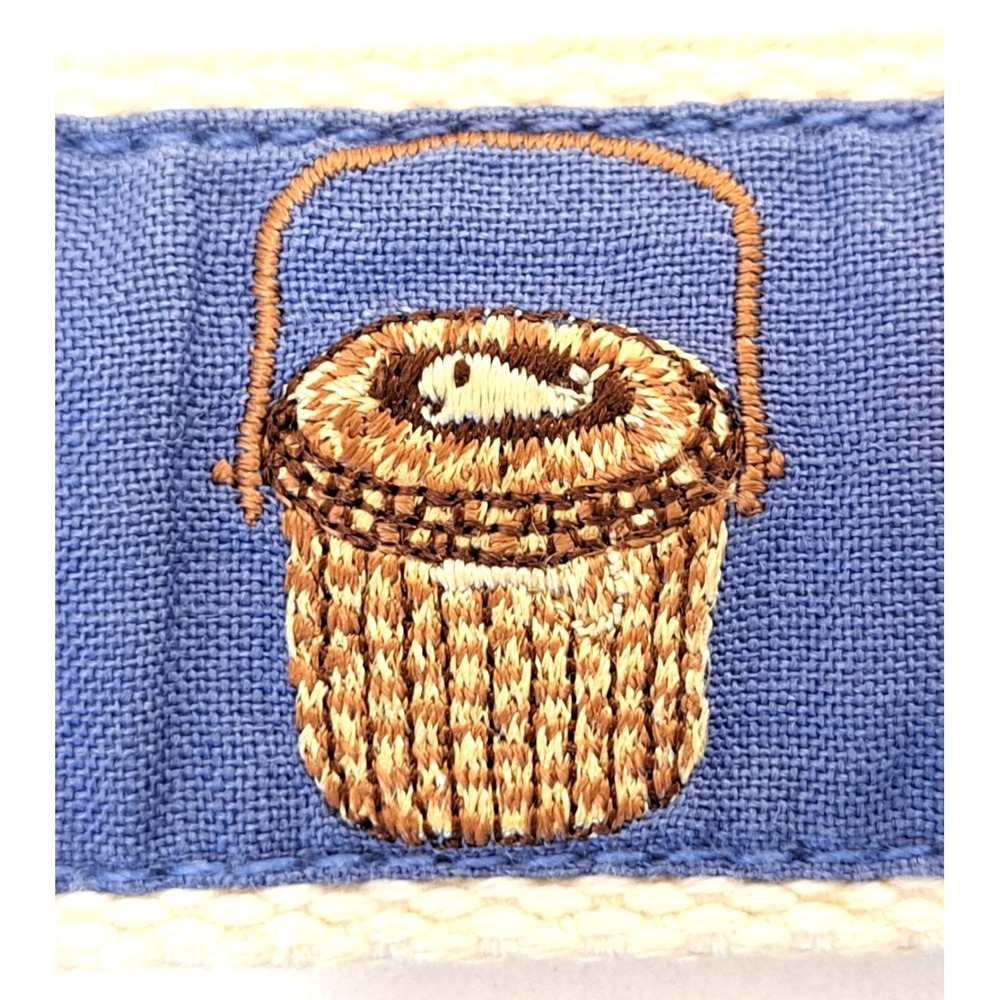 CJ Laing Embroidered Fish Basket D-Ring Belt Women's Small‎ Cotton Preppy Summer - Picture 4 of 8